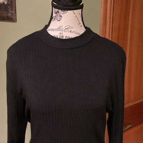 a new day Classic Black Ribbed Dress, Size M - Picture 3 of 5